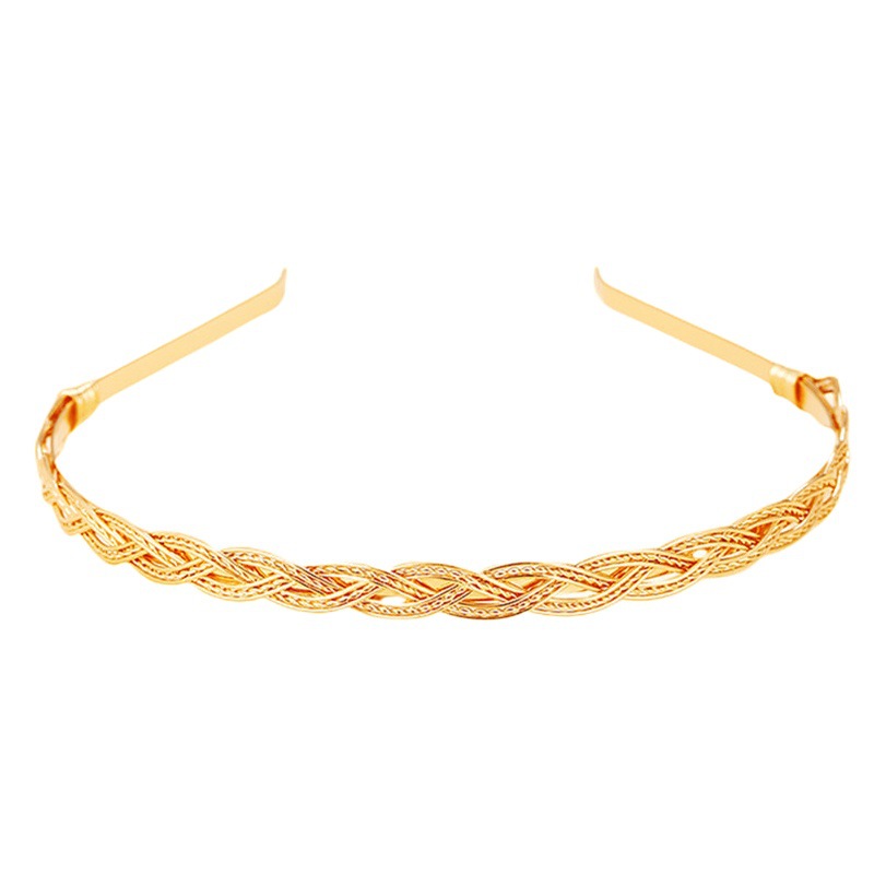 Moda artística retro oro Twist trenza aleación diadema exquisito micro incrustaciones ZIRCON rhinestone princesa diadema estilo coreano