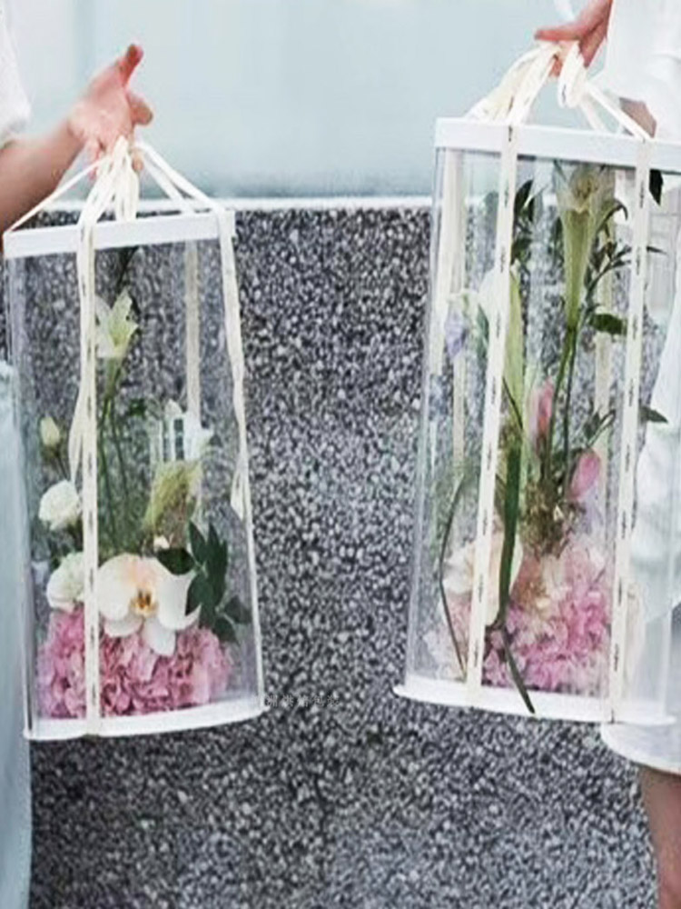 Caja de pastel redonda transparente 4 4 6 6 8 10 pulgadas una sola doble capa alta caja de embalaje de pastel de cumpleaños rojo