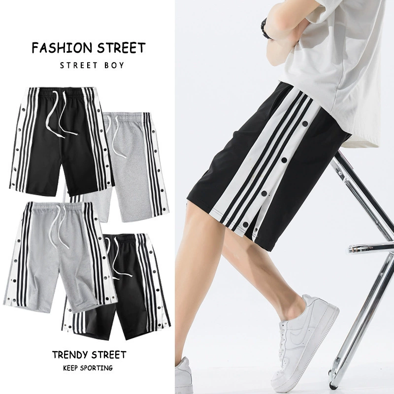 Трехполосные шорты мужские летние спортивные брюки тренды свободные красивые баскетбольные брюки тренировочные брюки пара укороченных брюки