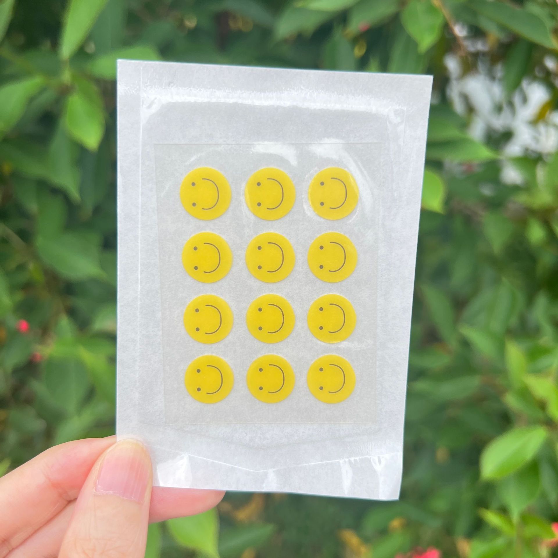 재미있는 웃는 얼굴 여드름 패치 종이 비닐 봉투
