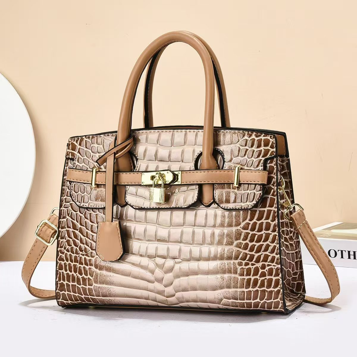 Casual de moda piedra de piel brillante temperamento bolso de hombro universal bolso de mano de viaje diario mochila bolso de mano