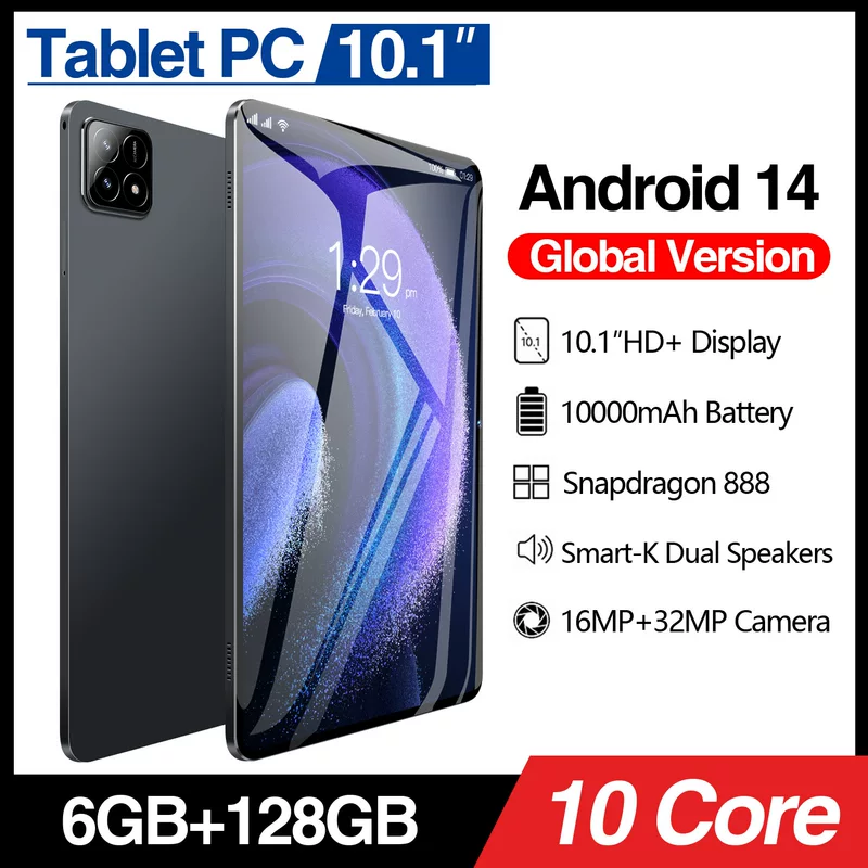 Планшет 2ГБ+32ГБ, Bluetooth, мультирегион EU/US/UK/AU, черный/синий/серый
