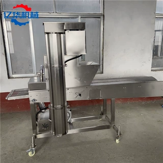 雪花鸡柳上糠机 亿华肉条裹糠机生产厂家 连续式无骨鸡柳裹糠设备