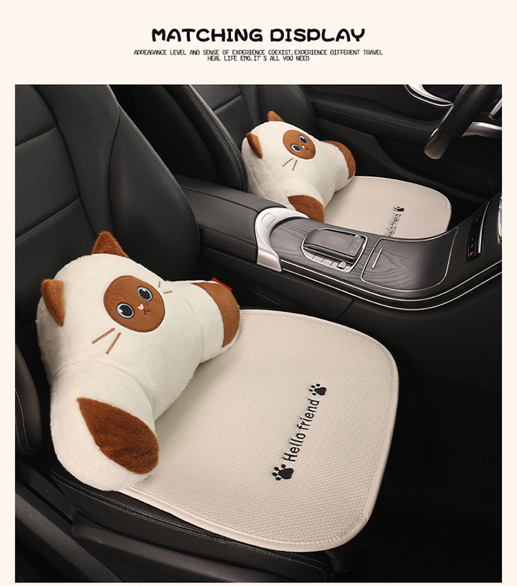 Car Seat Cushion, Universal for All Seasons, Linen Car Seat Cushion Cover, Full Cotton and Linen Breathable Female Car Cushion, Car Seat Cover Single Piece