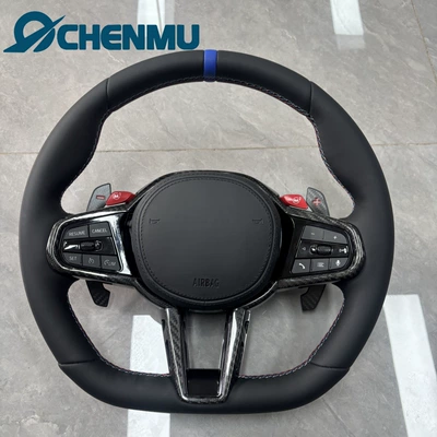 Cs Blue Label Full Leather Steering Wheel Is Suitable for Bmw 1234567 Series X1X2X3X4X5X6G20G30 Modified Cs (Steering wheel) - f-series-installation-m-button-decoration