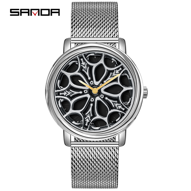 1105 메쉬 벨트 실버