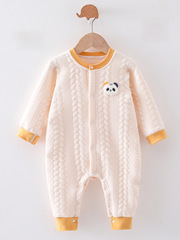 保暖加厚夾絲嬰兒衣服秋冬季款男女寶寶新生兒連體衣睡衣哈衣爬服