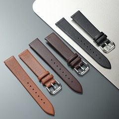批發 超軟薄款錶帶 針紋平身真皮柔軟雙頭面層小牛皮手錶錶帶