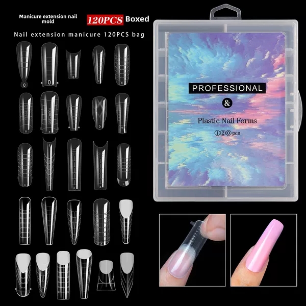 Cross-border nail nail mold crystal extension no paper holder fast phototherapy extension nail piece 120 box factory wholesale