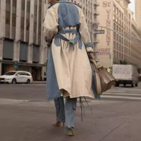 Ženska oblačila, nova ulična moda, patchwork jeans jakna_voghion.com