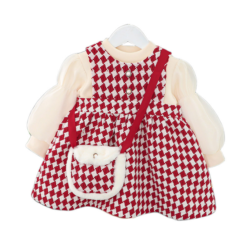 Autumn and Winter Girl Princess Plush for Girls 0 Korean Version 1-2-3-4 Year Old Fashionable Infant Dress_voghion.com