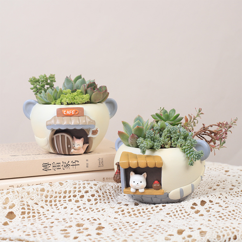 Chậu Cây Resin Chậu cây mọng nước hình nàng tiên resin, chậu mini để bàn, trang trí nhà, ban công và tiểu cảnh (RG-193)