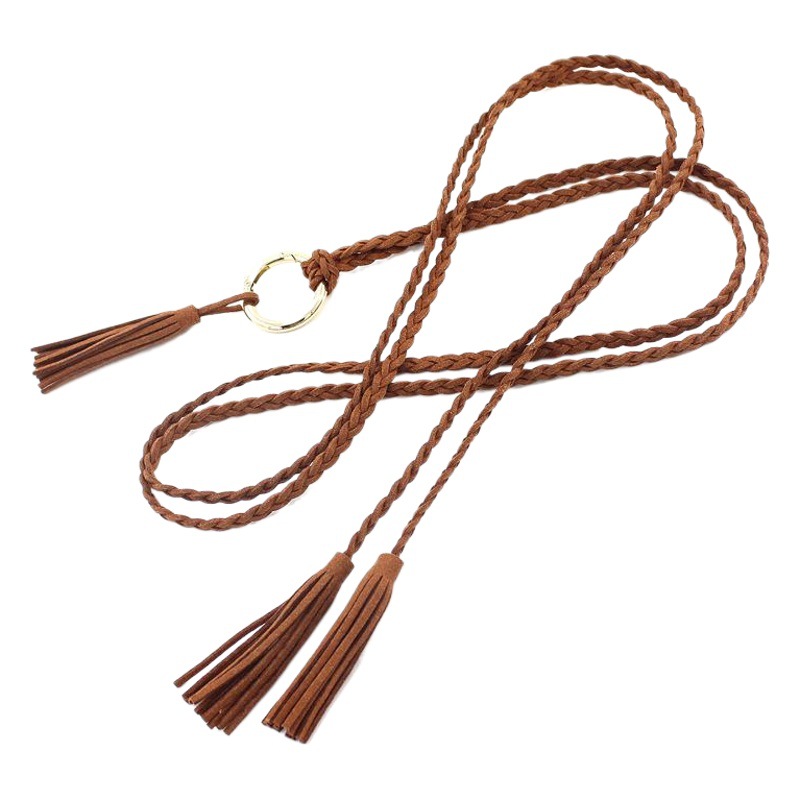 Anillo tejido a mano Cadena de cintura Cinturón de mujer estilo étnico anudado cintura cuerda decoración dos tamaños entrega de una pieza