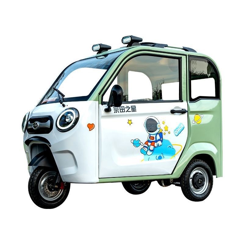 Triciclo Eléctrico Cerrado con Capacidad de Carga de 200 kg para Traslado de Niños