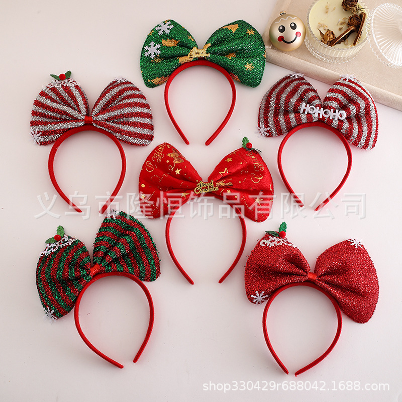 亚马逊爆款圣诞节发箍清新甜美头饰节日派对装扮礼物可爱头箍发饰