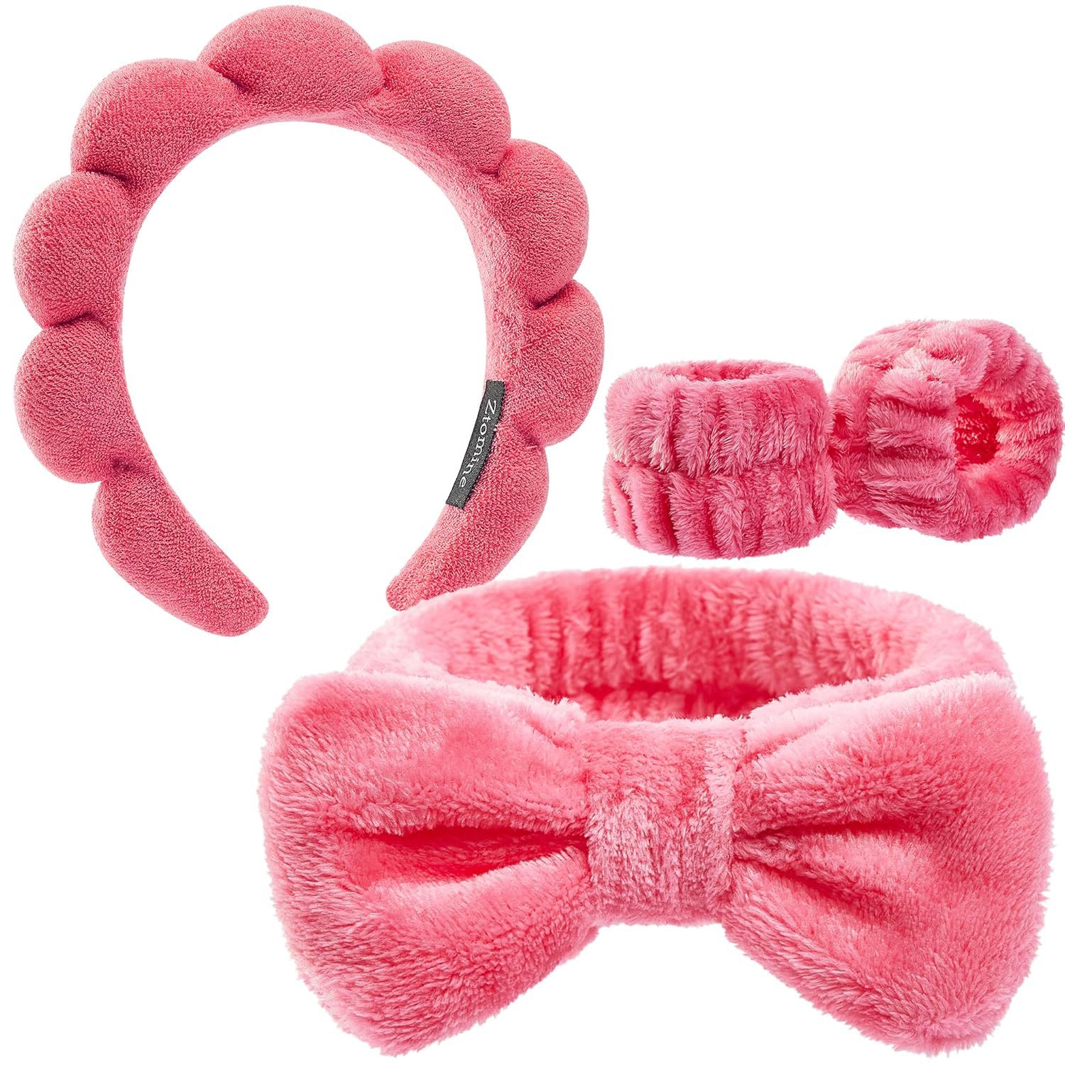 Diadema de nube transfronteriza europea y americana, esponja, diadema de giro superior de cráneo alto, diadema de lavado de cara femenino, pulsera, traje de cuatro piezas