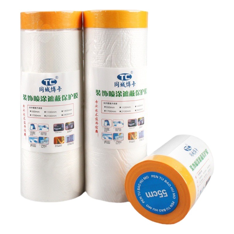 Película de enmascaramiento y película protectora de papel Papel de enmascarar para paredes exteriores Película a prueba de polvo Pintura de piedra real Película para cubrir muebles Pintura en aerosol