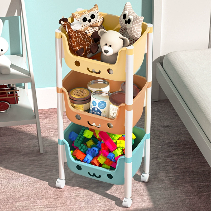 Toy, storage system for bedroom, plastic multilayer cart
