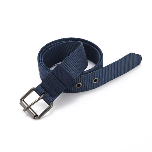 Cross-border hot selling men's simple black versatile imitation nylon belt canvas belt fashionable casual practical trouser bag