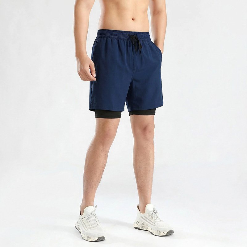 Men's Two-in-One Fitness Shorts, Tight High-Elastic Basketball Running Training Pants, Quick-Dry Double-Layer Marathon Sports Pants Men's Two-in-One Fitness Shorts, Tight High-Elastic Basketball Running Training Pants, Quick-Dry Double-Layer Marathon Sports Pants
