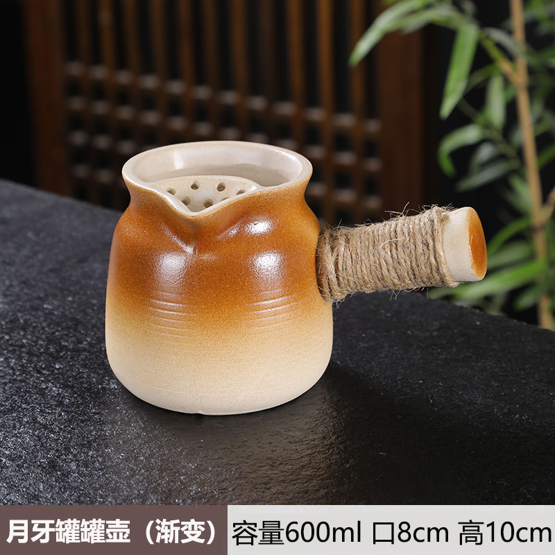 [con cubierta] horno de té de leche de horno de cocción de té de horno de cerámica gruesa de fuego abierto mango lateral del conjunto de tazas de té al por mayor