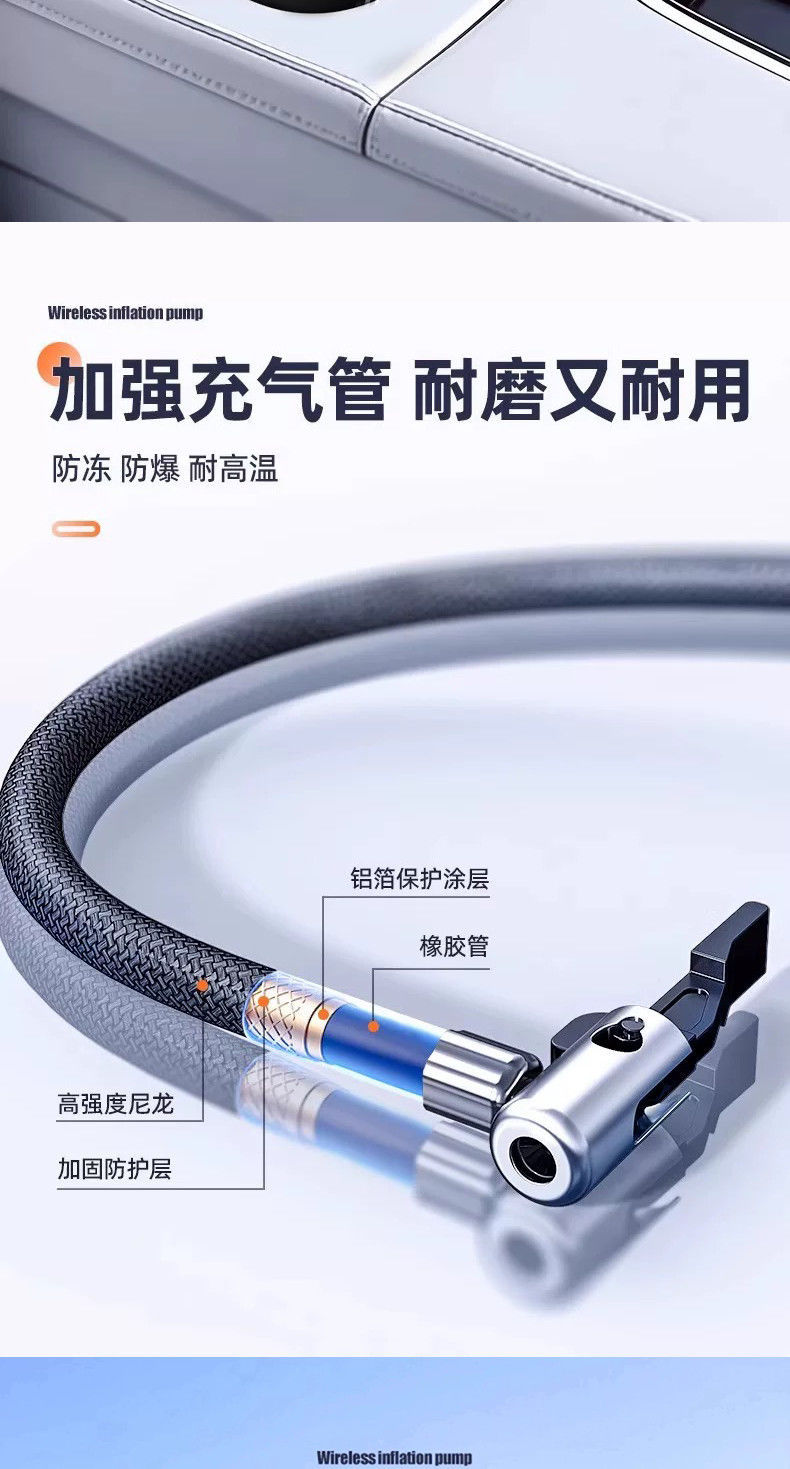 New Car Air Pump, Portable Electric Air Pump, Multi-Functional Air Pump for Car Tires