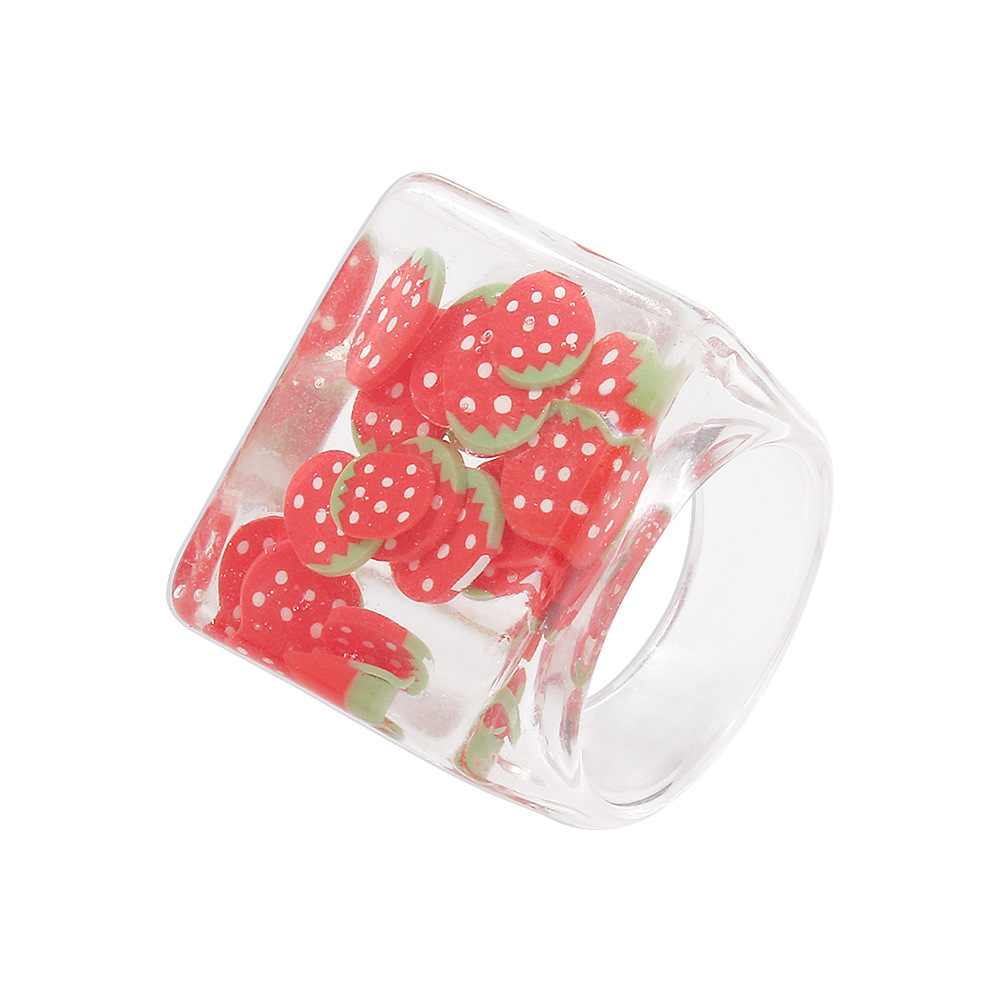 Fashion New Style Square Creative Resin Transparent Ring display picture 2