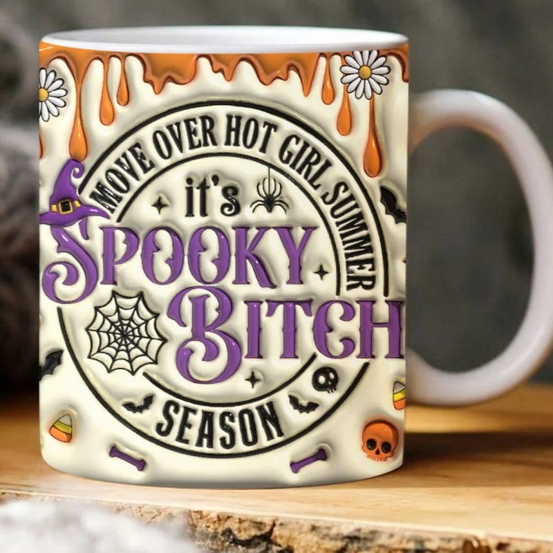 国境を越えた3d SPOOKY幽霊hallowenコーヒーマグカップ水杯ハロウィーンカボチャPumpkin|undefined