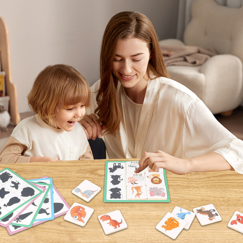 Puzzles infantiles de educación temprana Montague ayuda educativa para encontrar juegos de emparejamiento de sombras entrenamiento mental cognitivo puzzles juguetes de madera