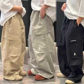 男童工装裤夏季新款宽松直筒潮牌儿童休闲长裤中大童百搭阔腿裤