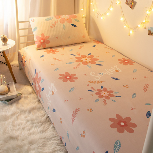 One piece of bed sheet, single piece of washed cotton quilt, double quilt cover, student dormitory, men's single bed, children's mattress sheet