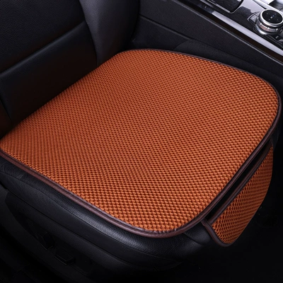 Four Seasons Pad – Summer Car Cushion Massage Net - front-single-piece-cayenne-yellow-breathable-and-not-stuffy-linen-style