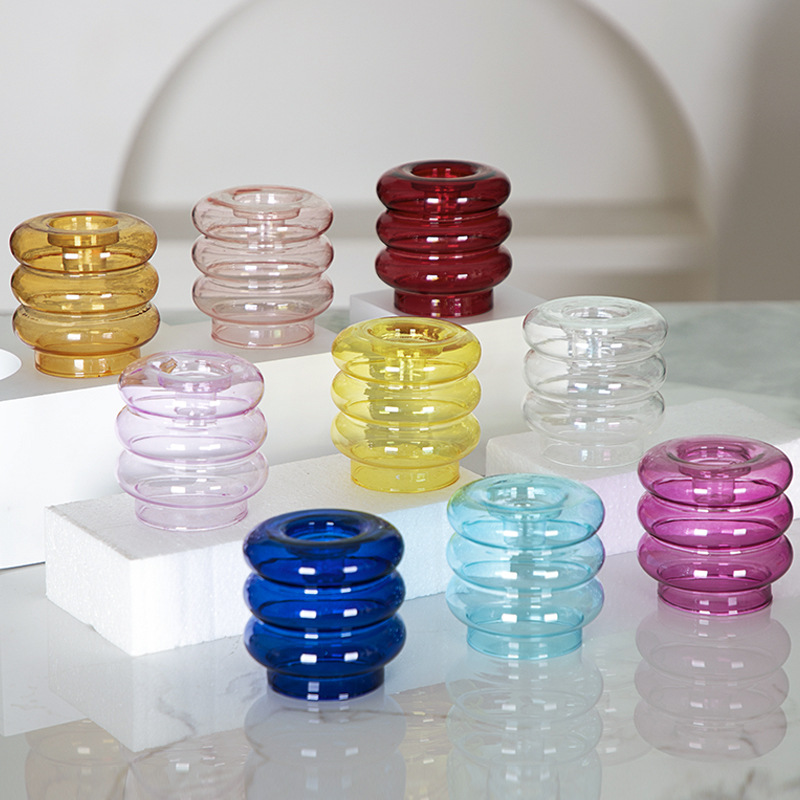 Retro creativo simple moderno cristal candelabro hogar sala de estar comedor Mesa romántica con velas adornos