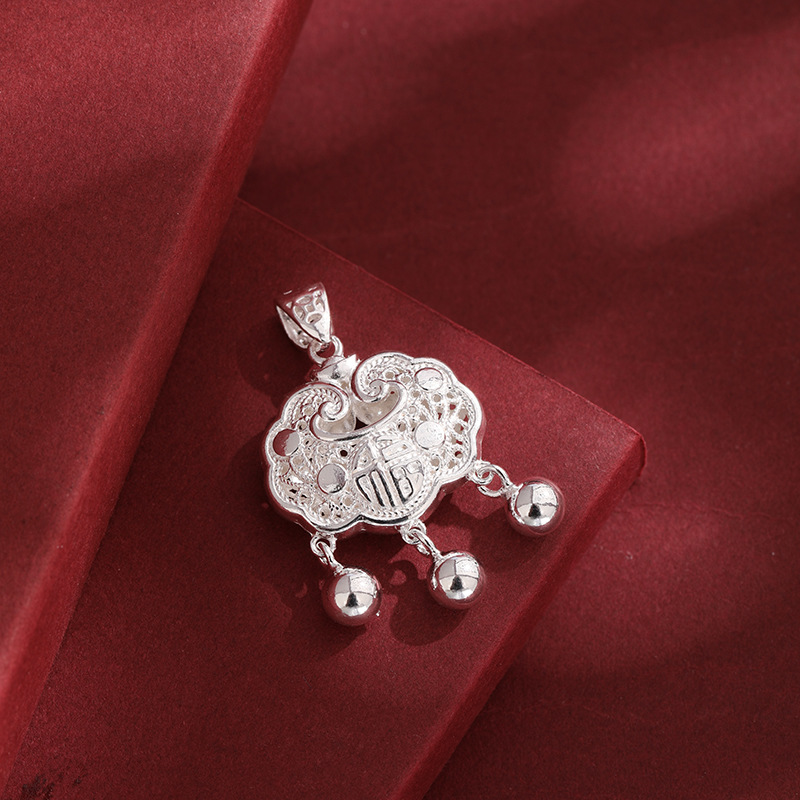 999 Sterling Silver Baby Long Life Lock Pies Silver Zodiac Dragon Snake Safety Lock Niños Luna Llena Baby Silver Lock