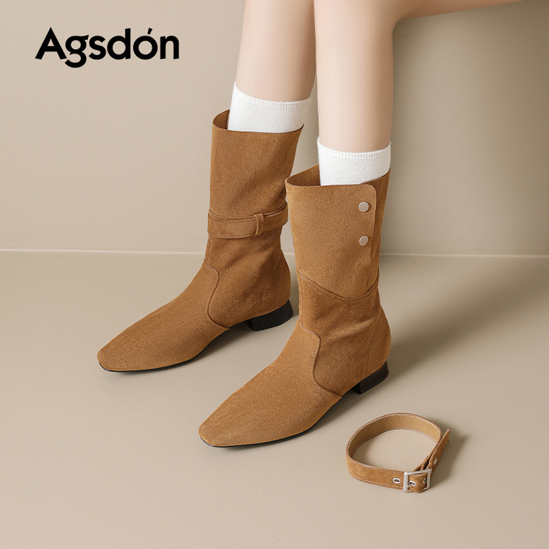 Botas cortas de tacón grueso de león antiguo 2026 mujeres nuevas botas de caballero de invierno y otoño de la parte occidental botas de moda Martin
