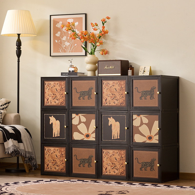Medieval Style Storage Box Large Capacity Kalek Plaid Cabinet Storage Basket Storage Box Organizing Storage Cabinet Storage Box