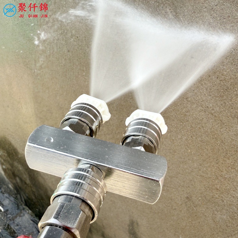 High-Pressure Washer Water Gun with Dual Spray Heads, One-To-Two Quick Connector, Dual Stainless Steel 1/4 Inch Spray Heads for Car Washing