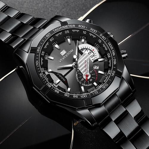 Men's shopee steel band watch men's watch European and American fashion sports luminous calendar watch cross-border