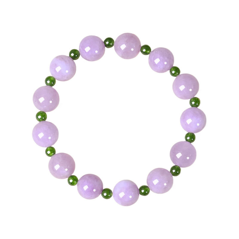 Hecho a mano de púrpura de piedra natural de doble color pulsera nueva exquisita estilo chino versátil pulsera de alta sensación de cuentas joyas diy