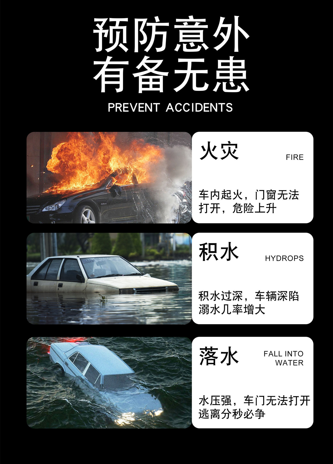 Car Safety Escape Hammer Breaks Windows in One Second. Car Multifunctional Window Breaker. Car Portable Life-Saving Emergency Artifact