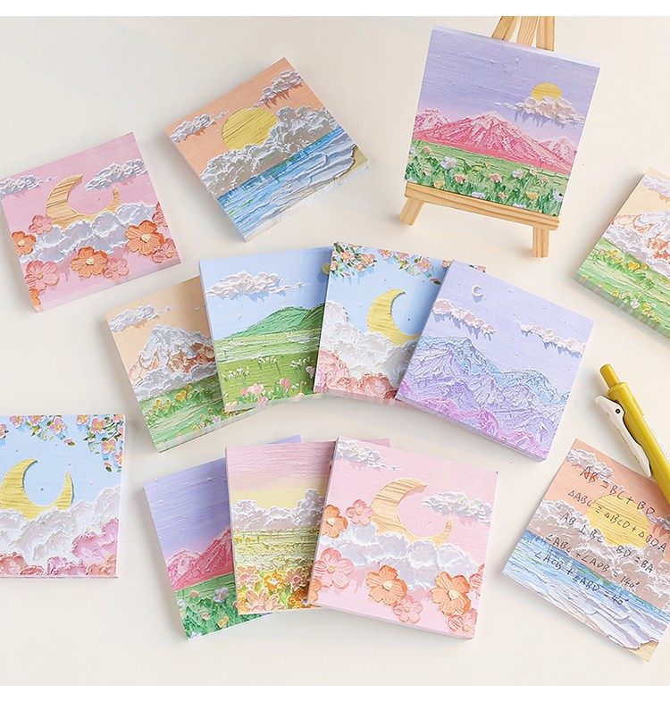 Goodlooking Landscape Color Oil Painting Tearable Sticky Notespicture3