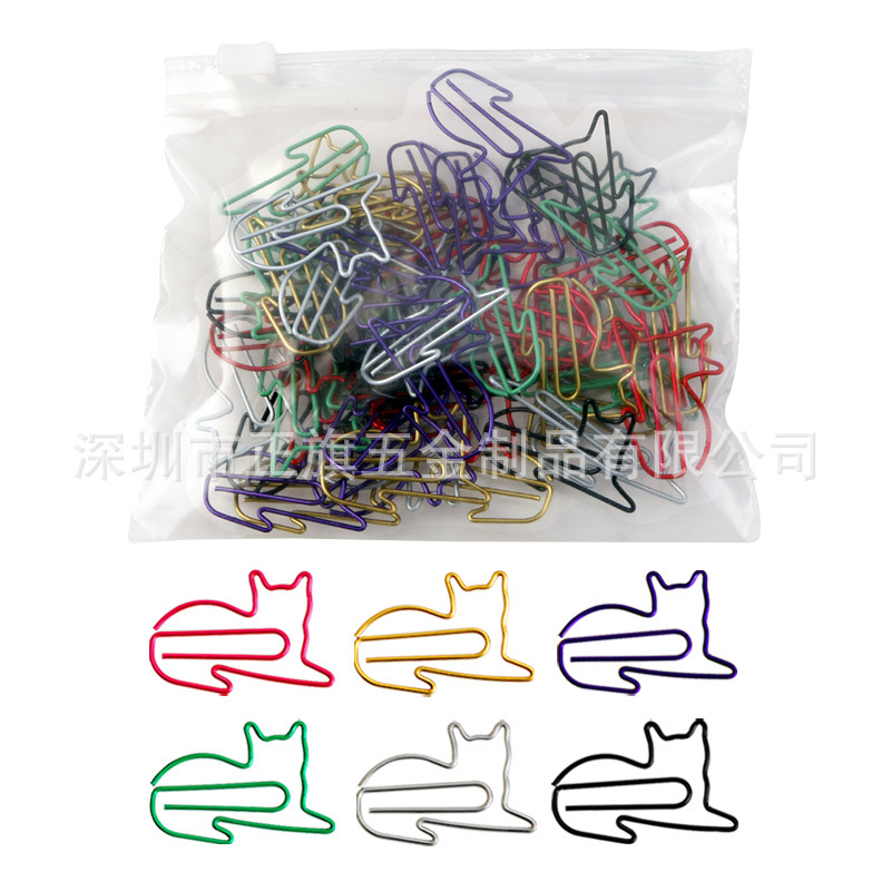 Color transfronterizo metal animal en forma de clip de papel forma creativa clip de papel Oficina marcador titular caja traje