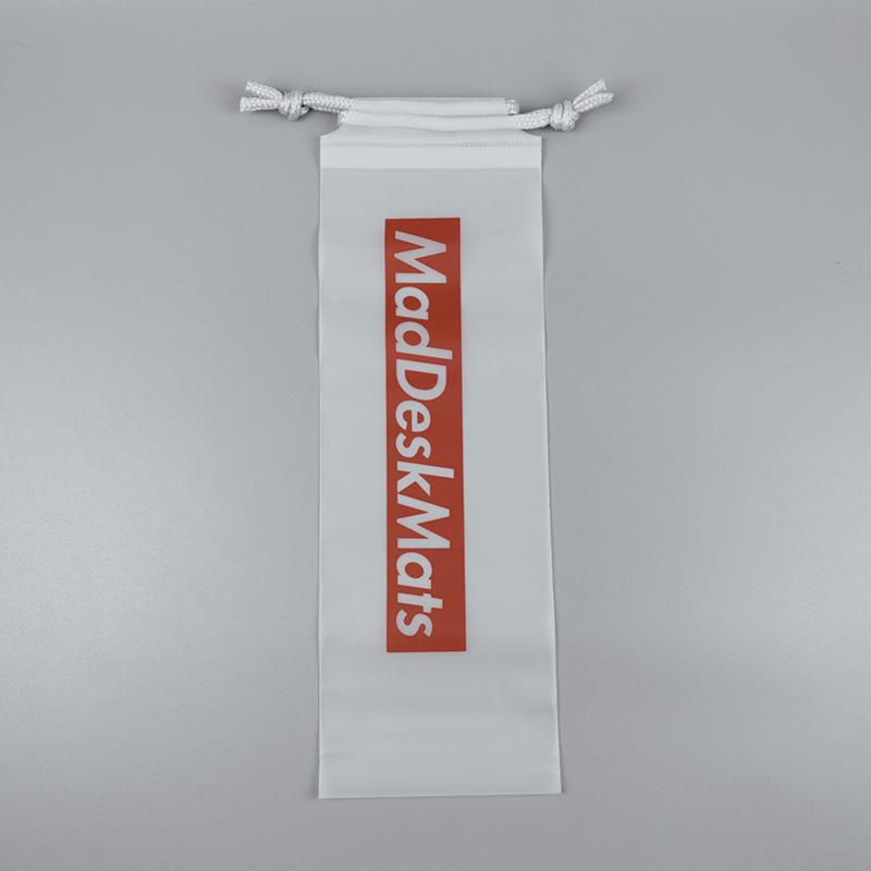 CPE磨砂束口袋 鼠标垫穿绳袋抽绳拉绳袋塑料包装袋加印logo礼品袋