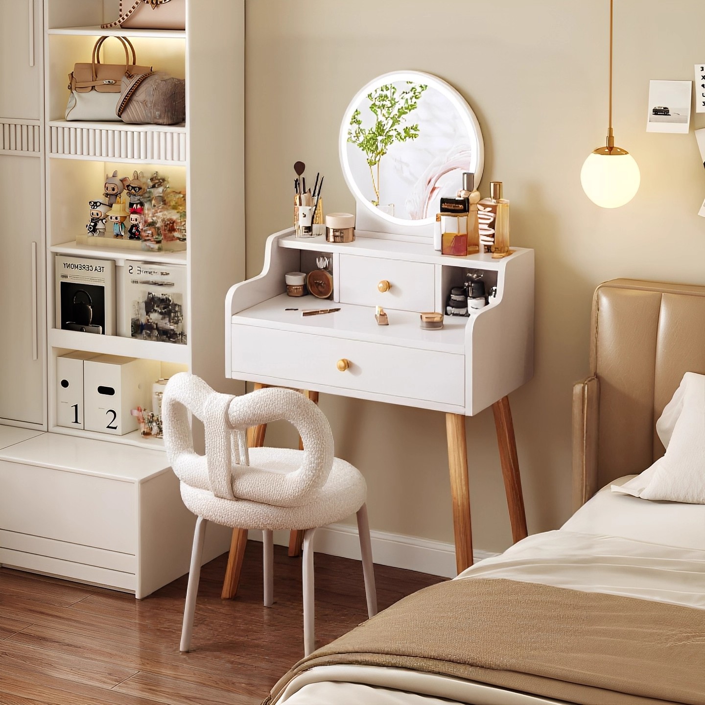 2025 nuevo camerino en un espejo de maquillaje dormitorio moderno minimalista mini estrecho mesas de maquillaje escritorio 2 en 1