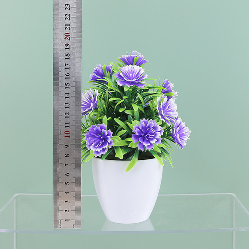 17 Small Daisies Hemisphere Roses Small Pot Plant Set Artificial Flower Pot Plant Simulation