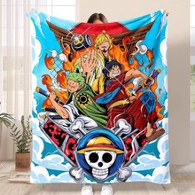 海贼王法兰绒毛毯图案办公室午睡毯空调毯披肩毯盖毯沙发毯