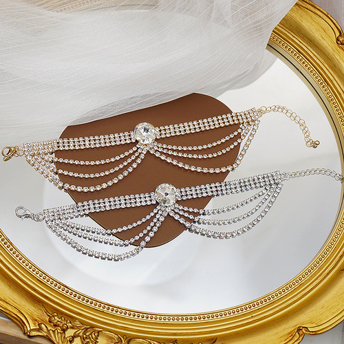 Cross-border new style rhinestone anklets, ethnic style crystal tassel anklets, footwear, high-heeled shoes accessories, bar disco style