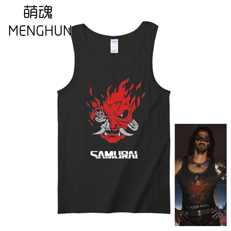 Cyberpunk 2077 same style Wushi printed vest sports vest pure cotton material