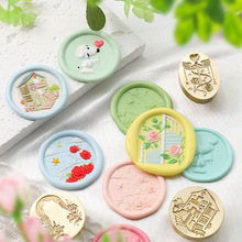 火漆印章章头 欧式鲜花史努比铜头朋友同学生日礼物装饰手工DIY