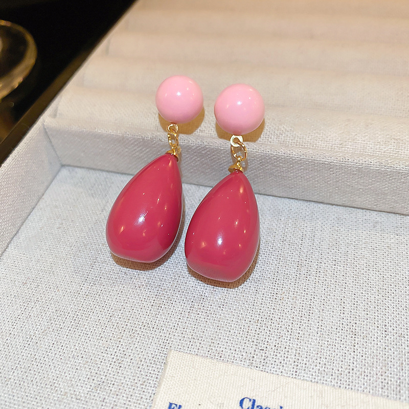 Pendientes de perlas de cristal de diamante de aguja de plata pendientes largos de lujo de Luz Retro europeo y americano pendientes dulces frescos de alto grado para mujeres